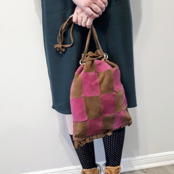 Vintage Spainish Leather Fringe Drawstring Purse - Picture 1 of 8